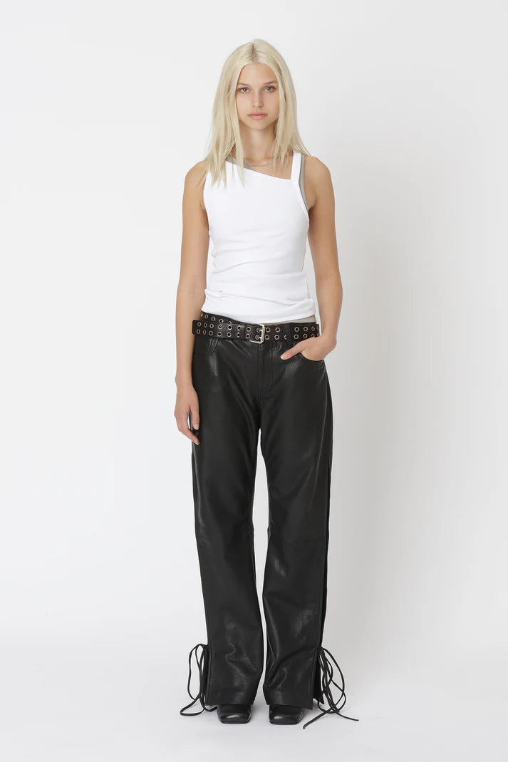WON HUNDRED - Baggy String Leather Trousers