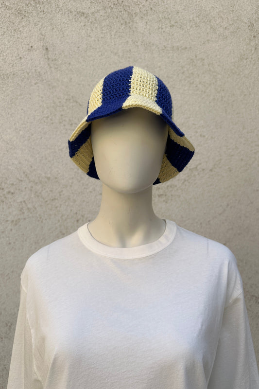 AMBA AMBA - Bucket Hat - big stripe creme