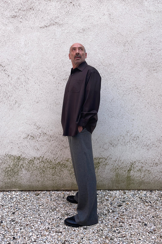 STUDIO SCHMITD- NARCISSUS SHIRT - brown stripes