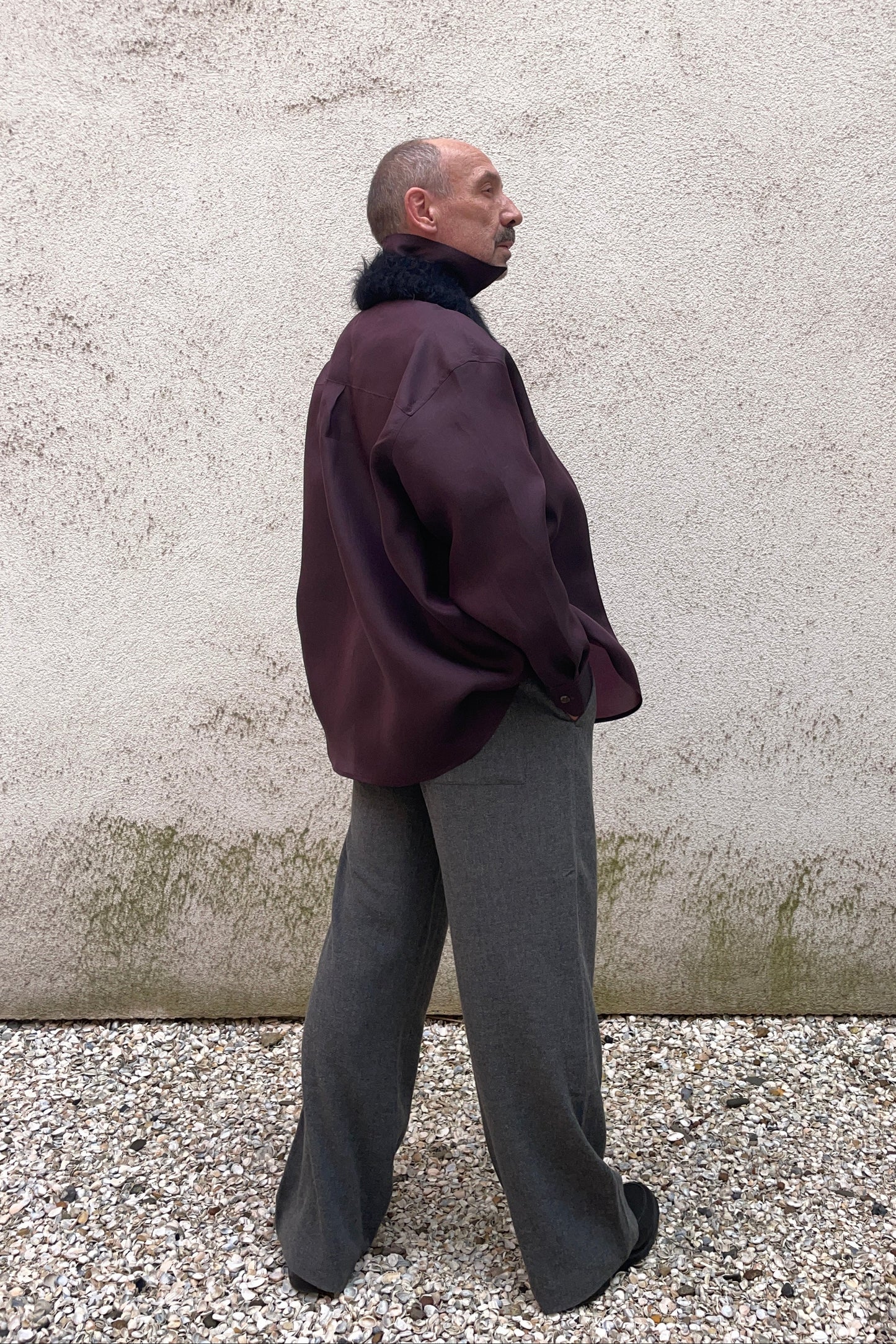 STUDIO SCHMITD- NARCISSUS SHIRT - aubergine organdy
