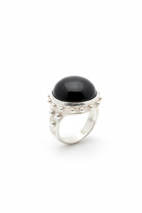 DUNE JEWELS - Black Agate Ring
