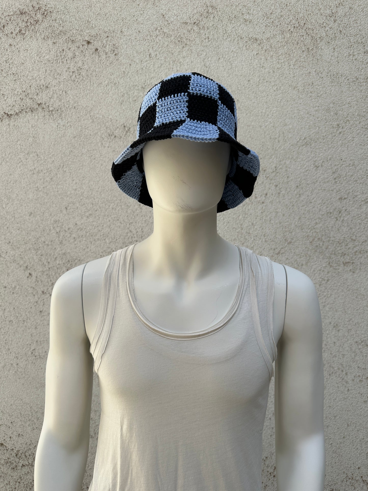 AMBA AMBA - Bucket Hat - checked black blue