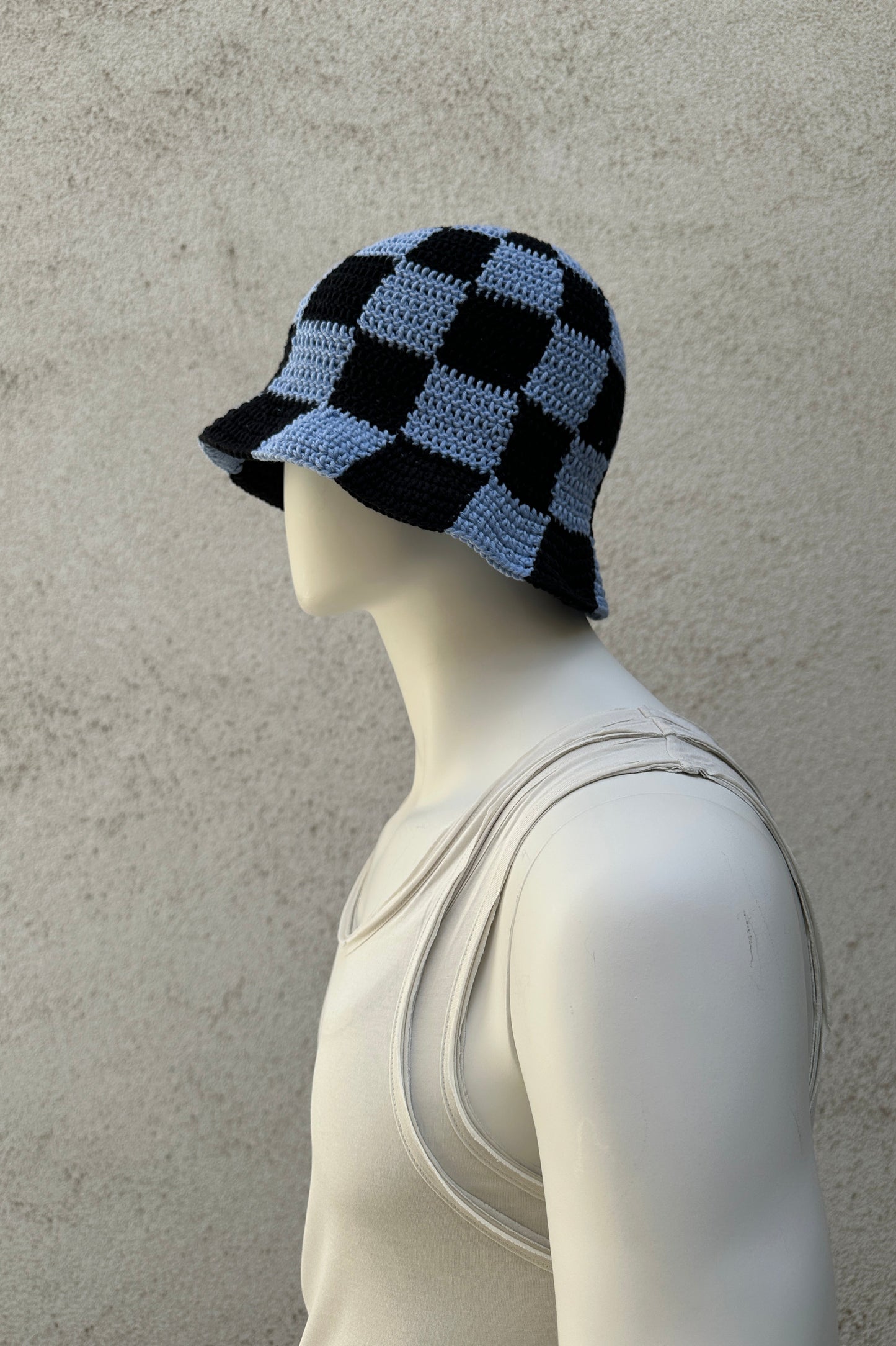 AMBA AMBA - Bucket Hat - checked black blue