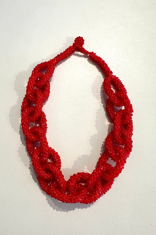 AMIKE - Chain Necklace, red long