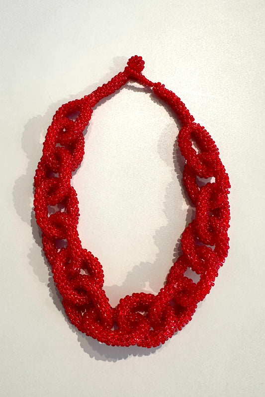 AMIKE - Chain Necklace, red short