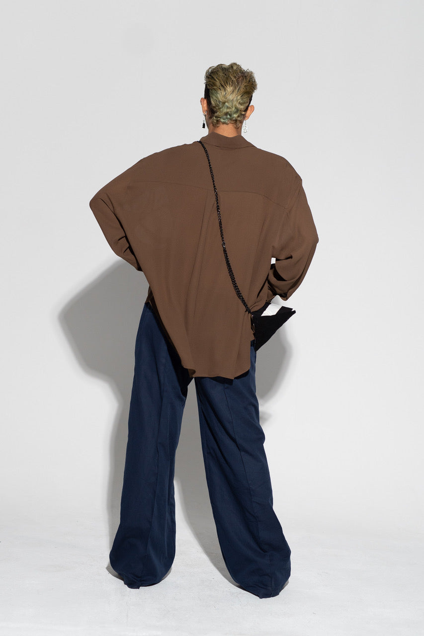 STUDIO SCHMITD- NARCISSUS SHIRT - cognac silk