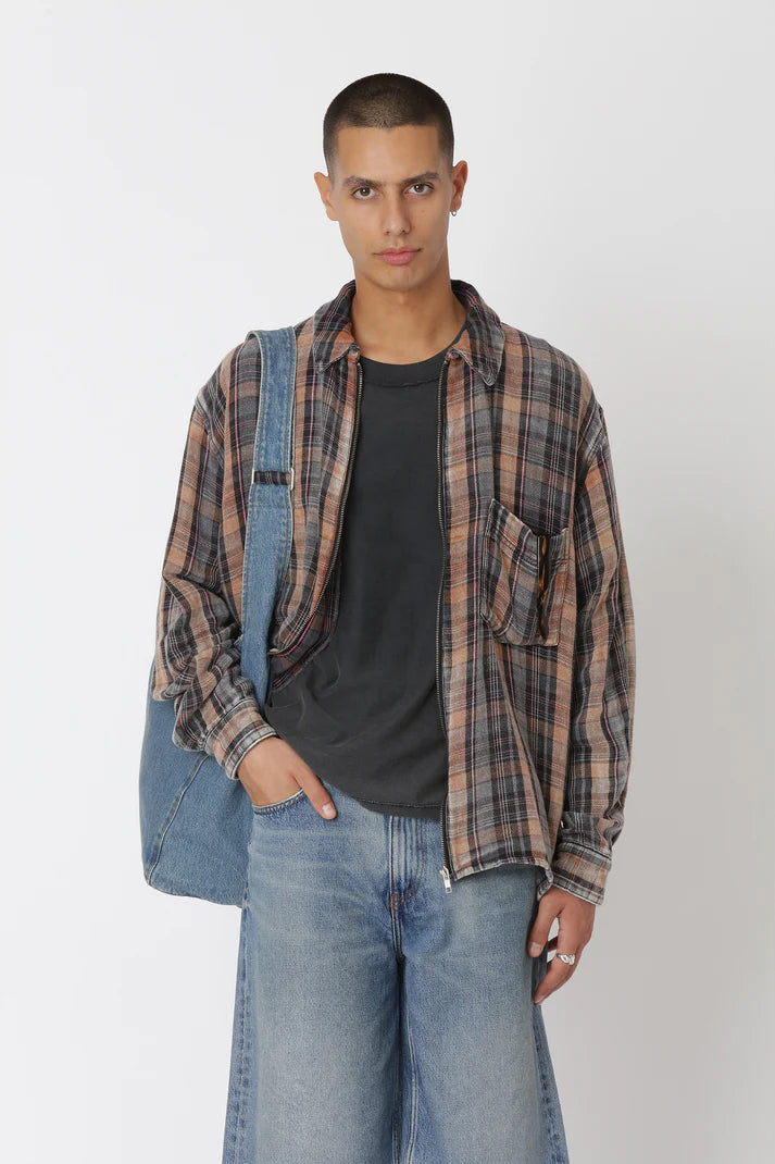 WON HUNDRED - Zayne Zip Shirt - Checked Red