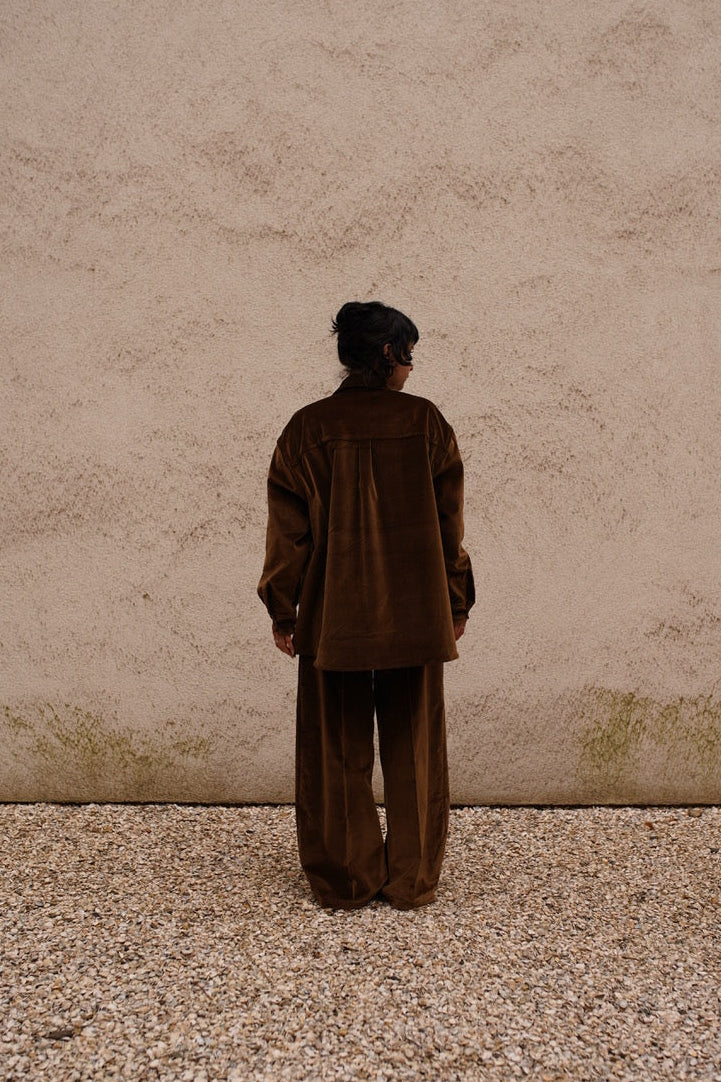 STUDIO SCHMITD- ECHO TROUSERS - brown velvet