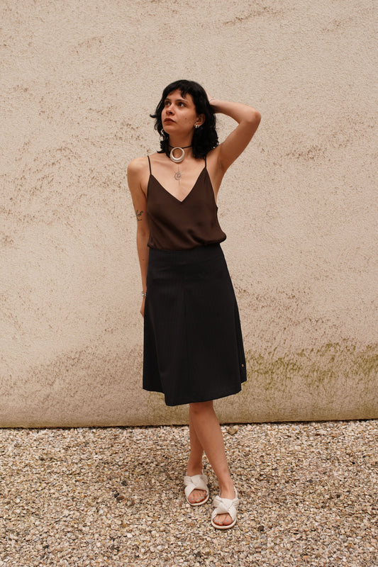 STUDIO SCHMITD- Skirt navy pinstripe