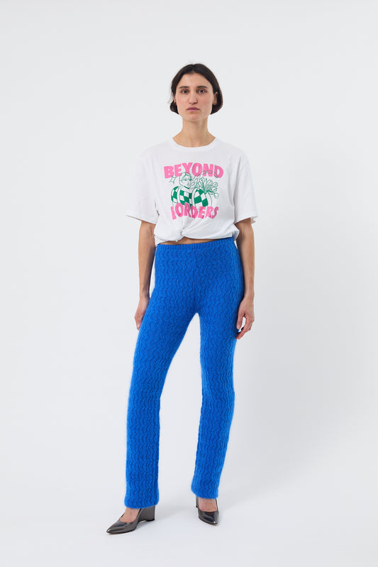 CCY - Zigzag Mohair Pants, electric blue