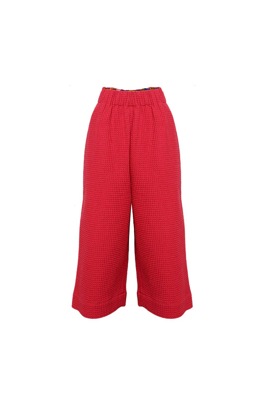 BUKI AKOMOLAFE - Waffle Pants, red