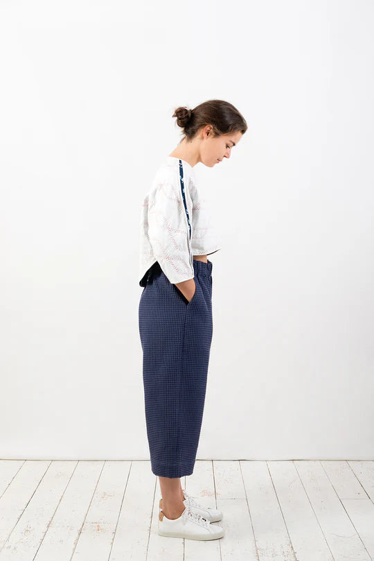 BUKI AKOMOLAFE - Waffle Pants, midnicht blue