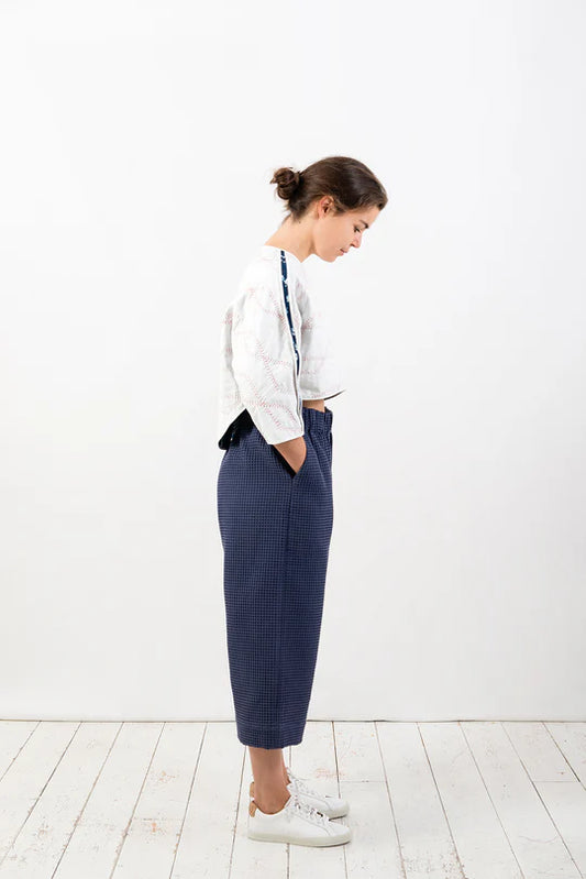 BUKI AKOMOLAFE - Waffle Pants, midnicht blue