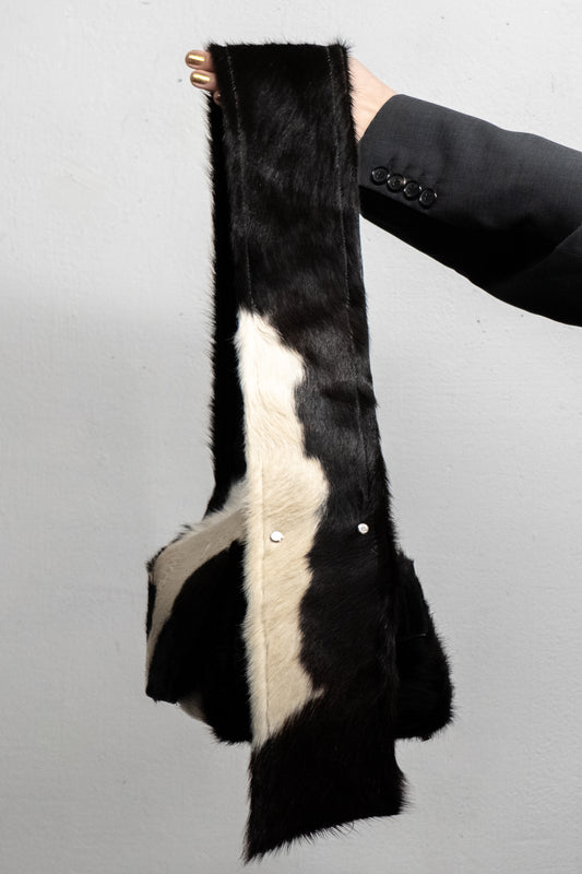 Szenaryo - Black/White Cow Skin Bowling Bag