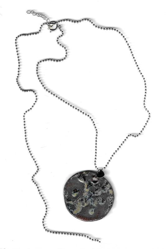 Szenaryo - Dark Blue/Brown Circle Ceramic Necklace