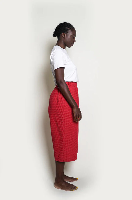 BUKI AKOMOLAFE - Waffle Pants, red