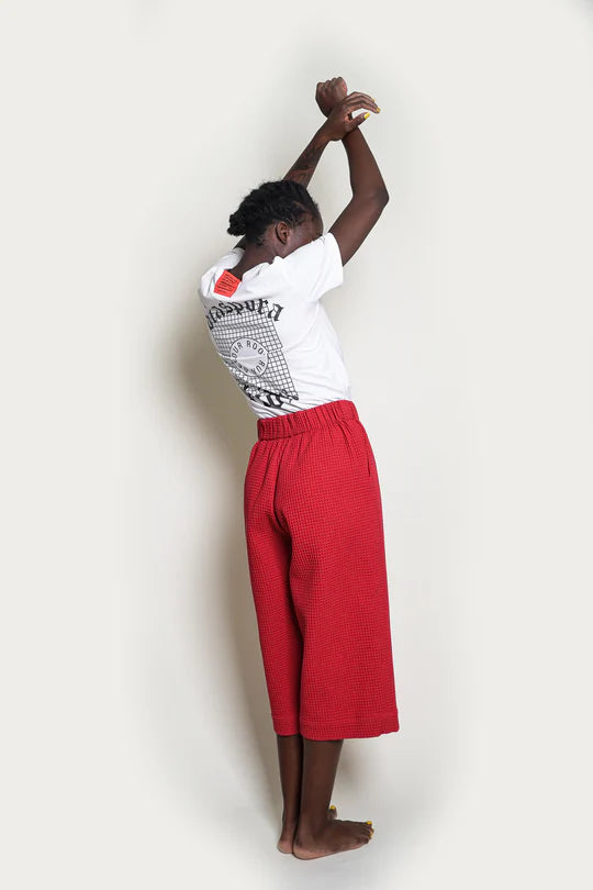 BUKI AKOMOLAFE - Waffle Pants, red