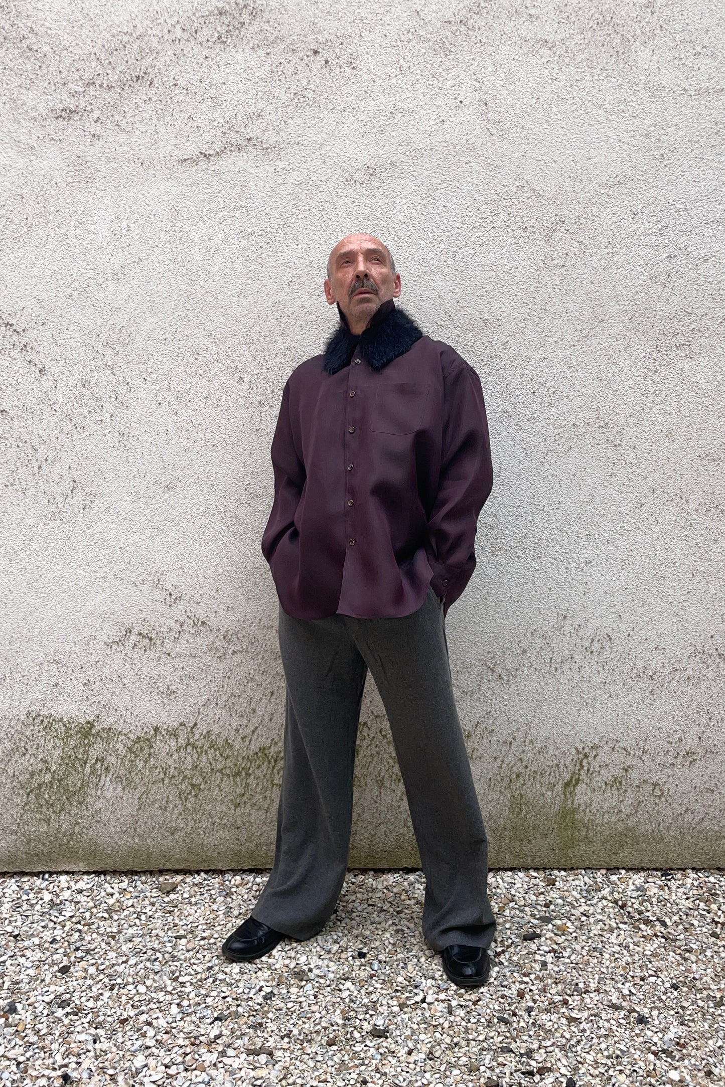 STUDIO SCHMITD- NARCISSUS SHIRT - aubergine organdy