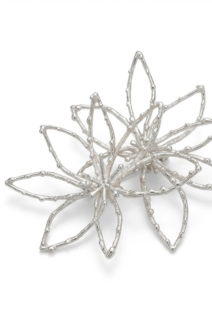 DUNE JEWELS - Huge Dotted Flower Earrings