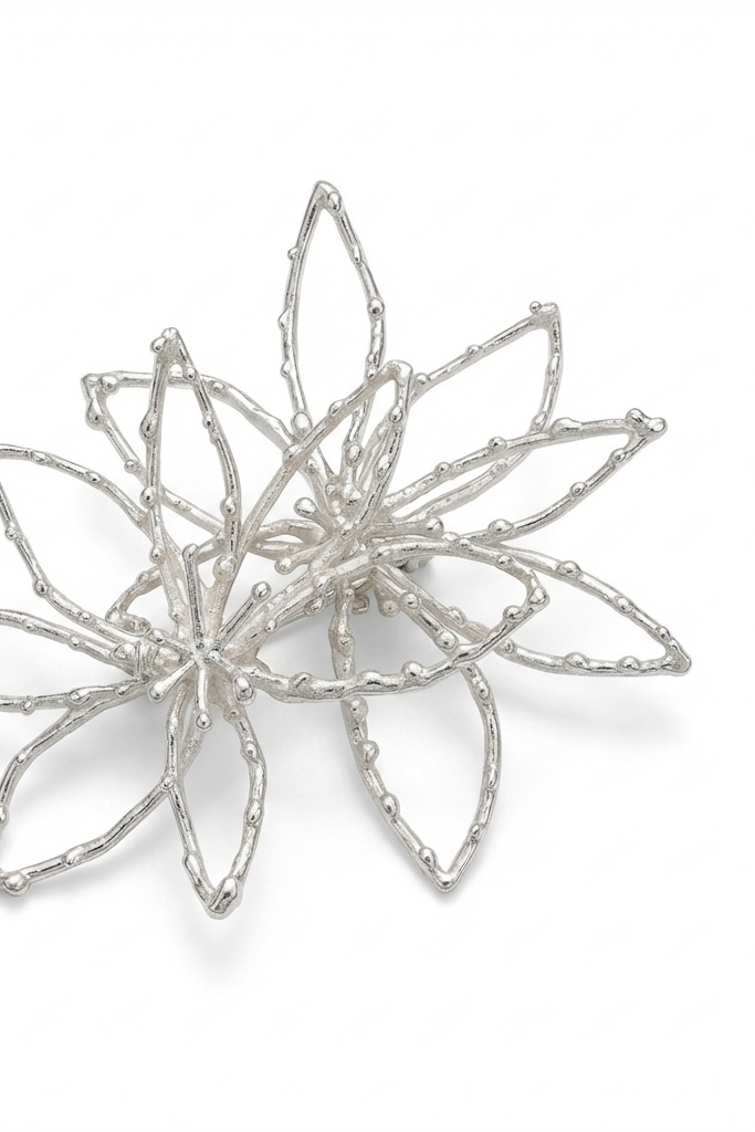 DUNE JEWELS - Huge Dotted Flower Earrings