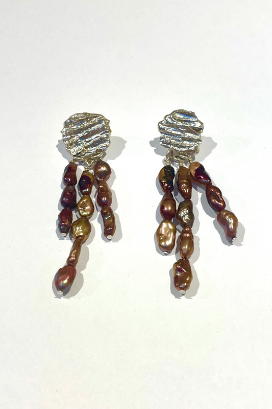 DUNE JEWELS - Brown Pearls Earrings