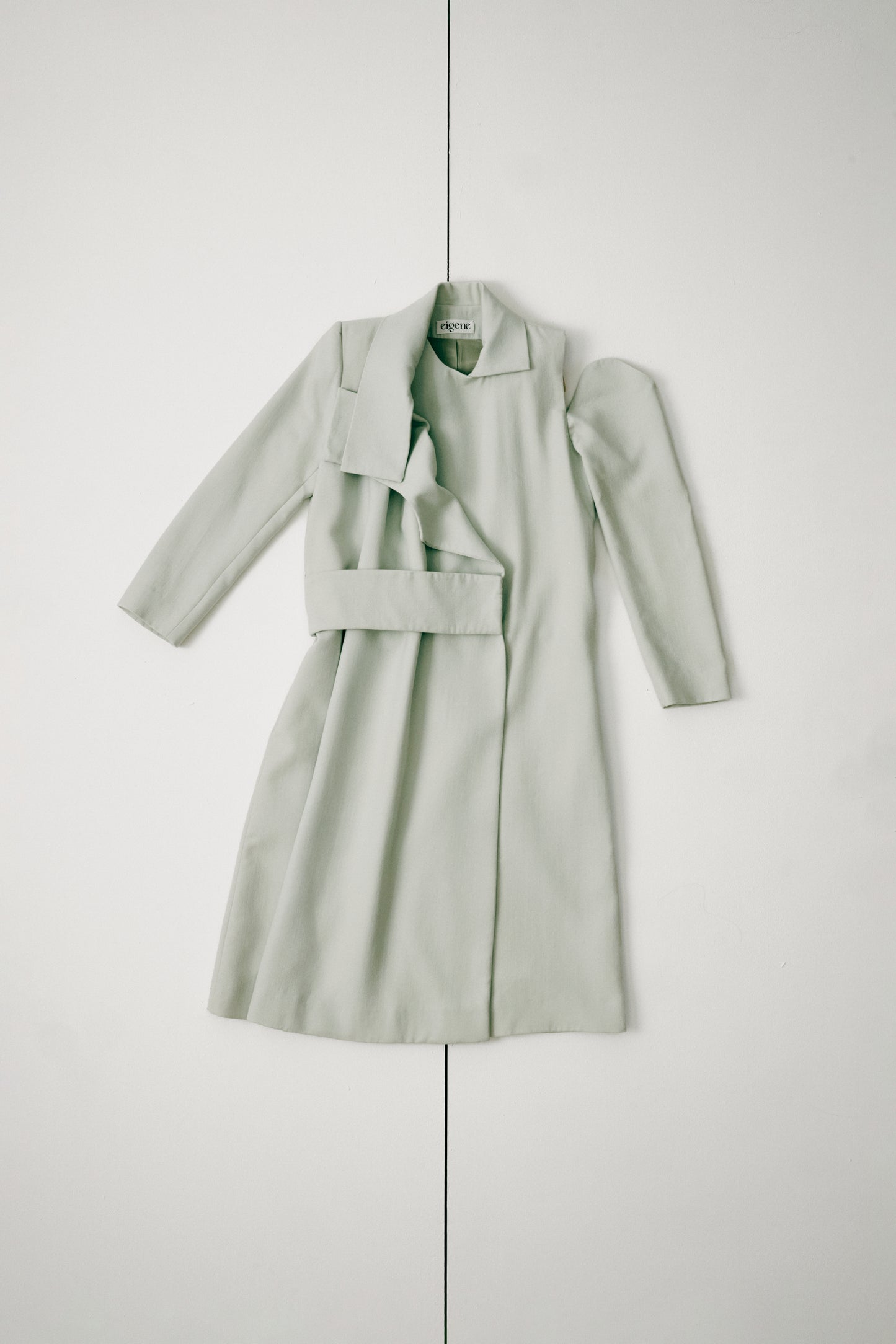 EIGENE – Draped Minty Wool Coat / 1 of 1 Archive Piece