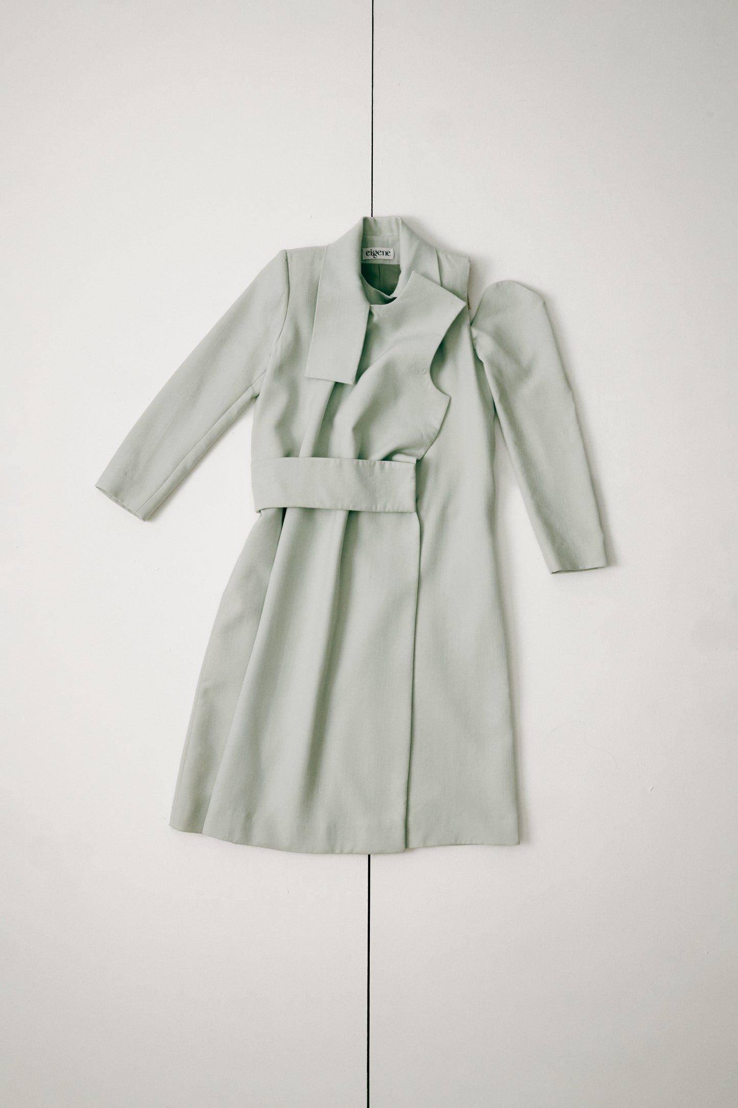 EIGENE – Draped Minty Wool Coat / 1 of 1 Archive Piece