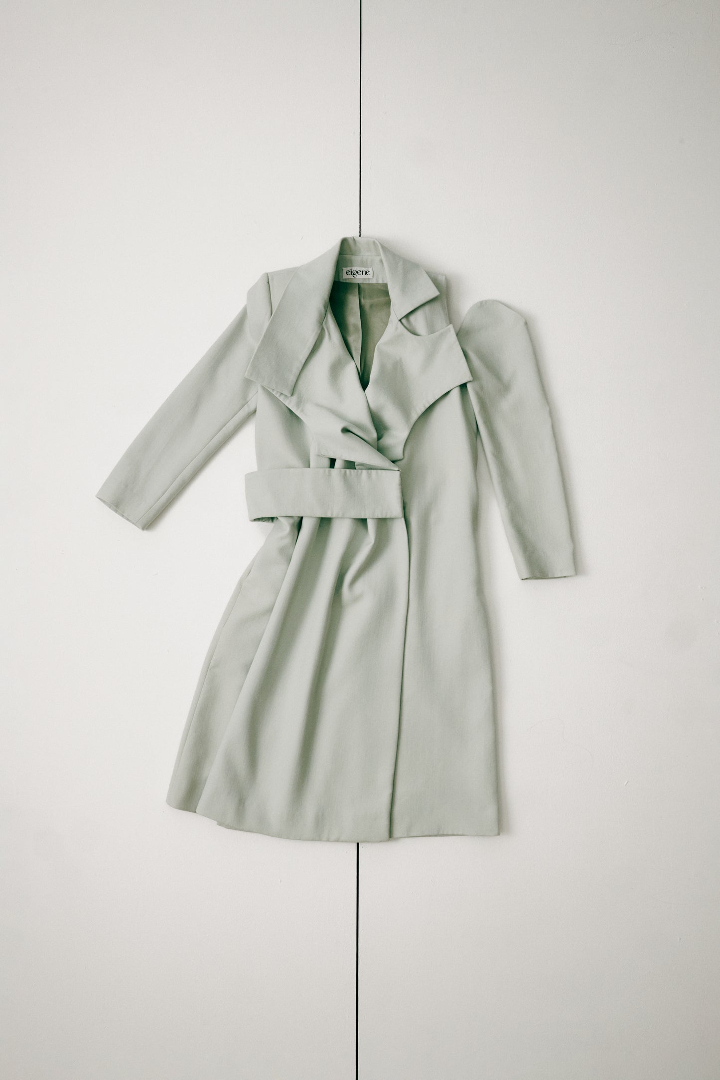 EIGENE – Draped Minty Wool Coat / 1 of 1 Archive Piece
