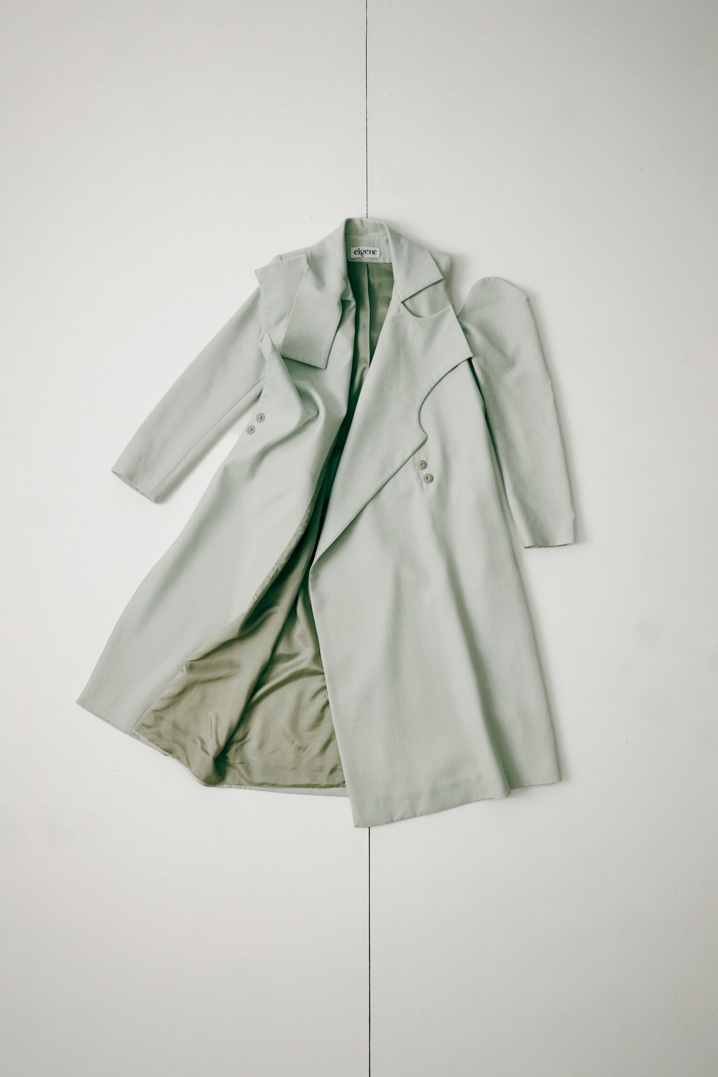 EIGENE – Draped Minty Wool Coat / 1 of 1 Archive Piece