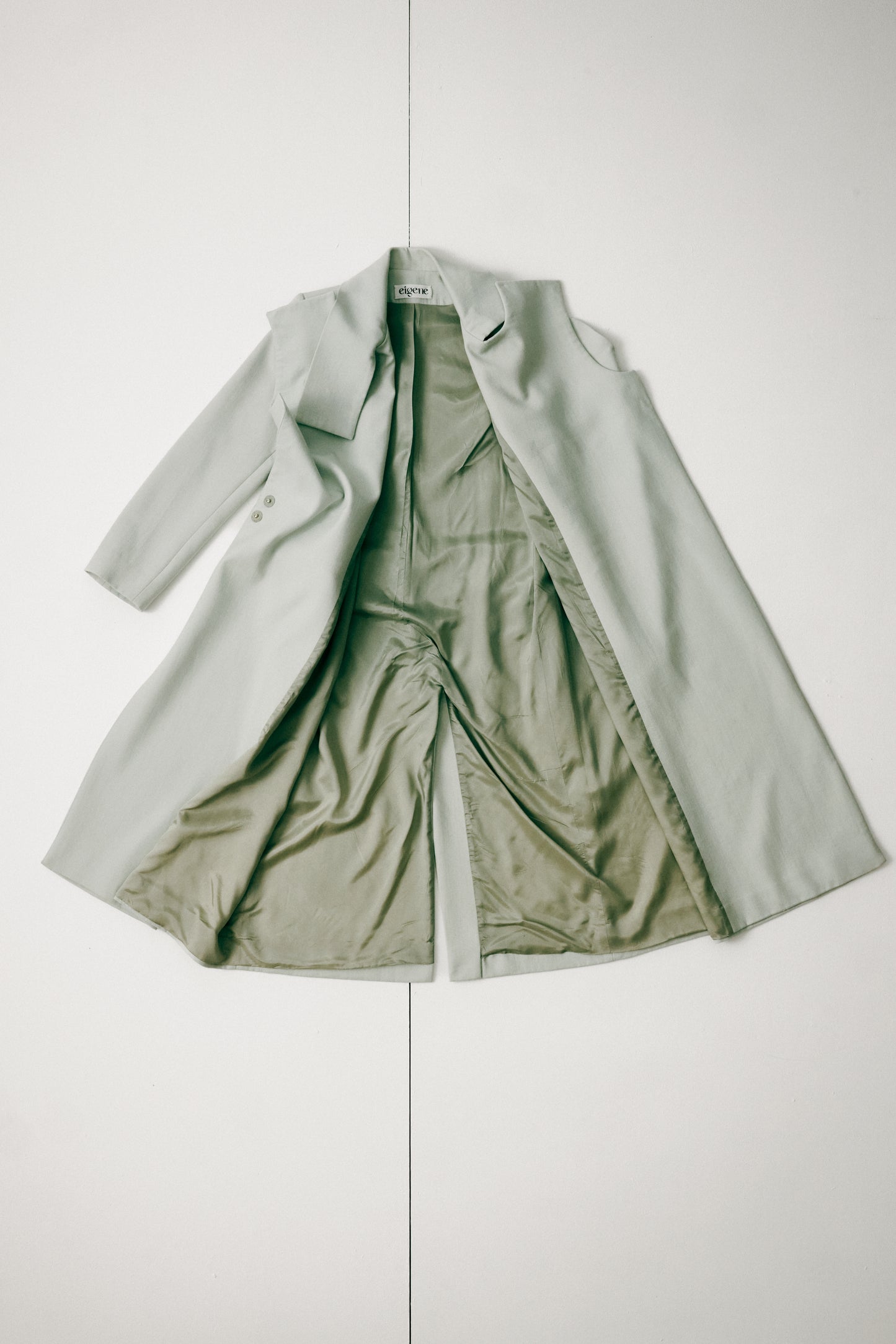 EIGENE – Draped Minty Wool Coat / 1 of 1 Archive Piece