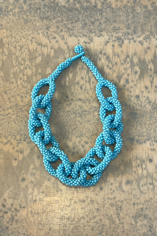 AMIKE STUDIO - Chain Necklace, blue