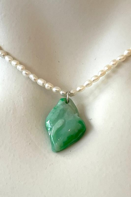 ISEIN - Necklace, Jadeite Pearls, big
