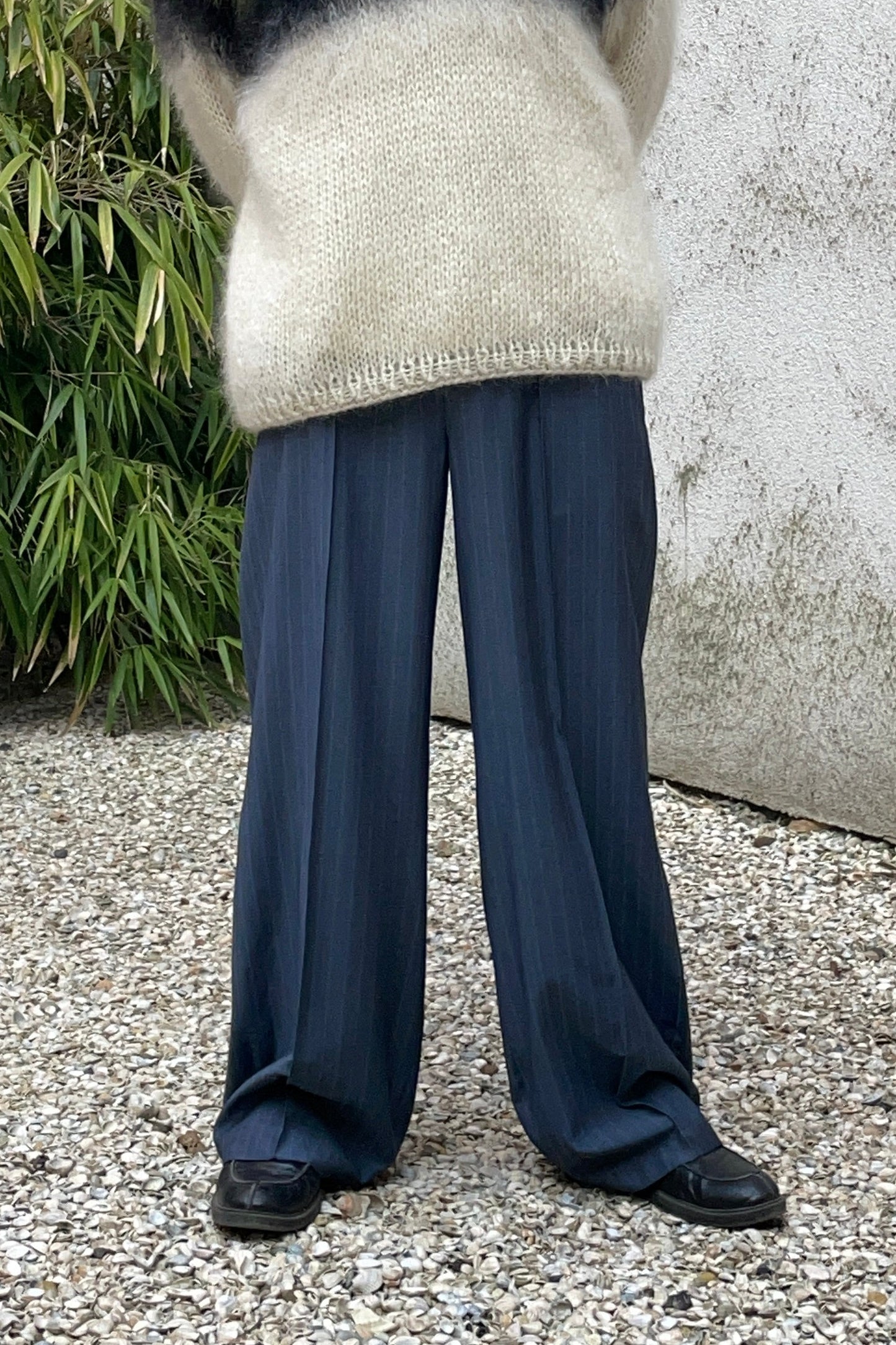 STUDIO SCHMITD - ECHO TROUSERS - dove blue stripe