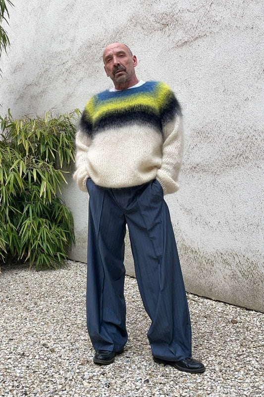 STUDIO SCHMITD - ECHO TROUSERS - dove blue stripe