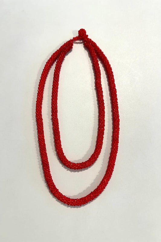 AMIKE - Double Liner Necklace, red