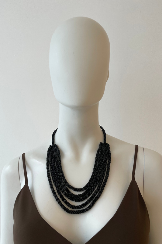 AMIKE - Five Liner Necklace, black