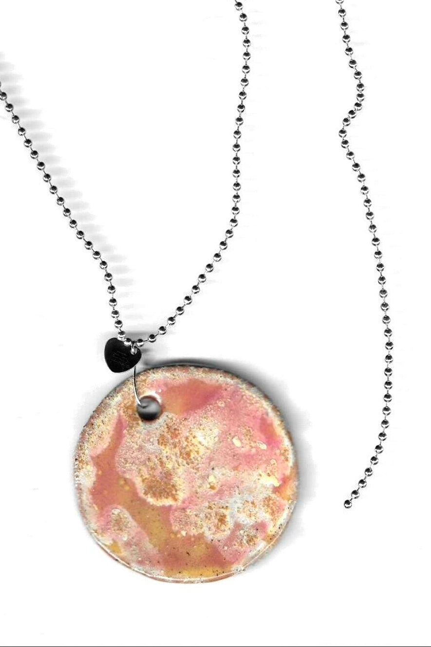 Szenaryo - Pink Circle Ceramic Necklace