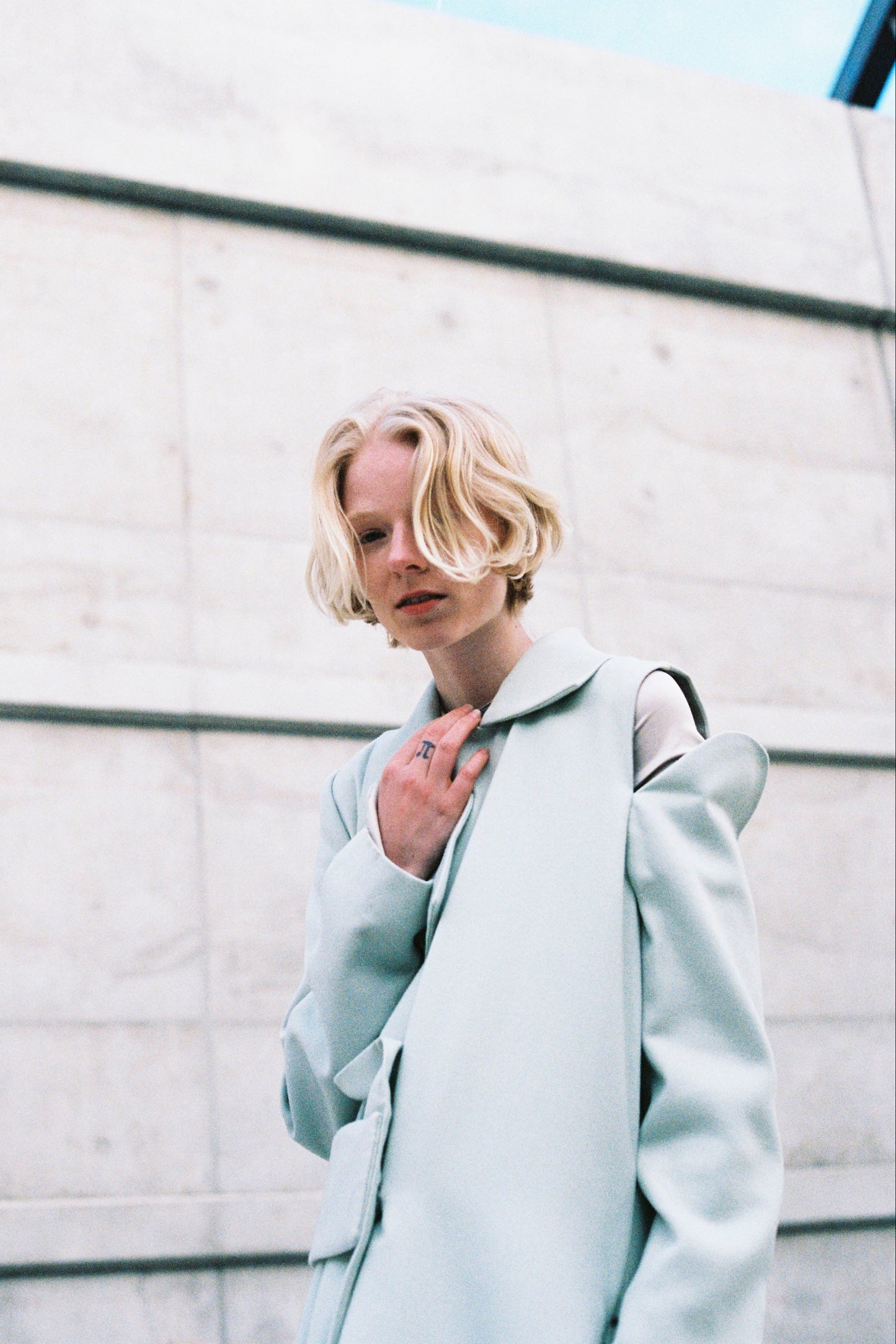 EIGENE – Draped Minty Wool Coat / 1 of 1 Archive Piece