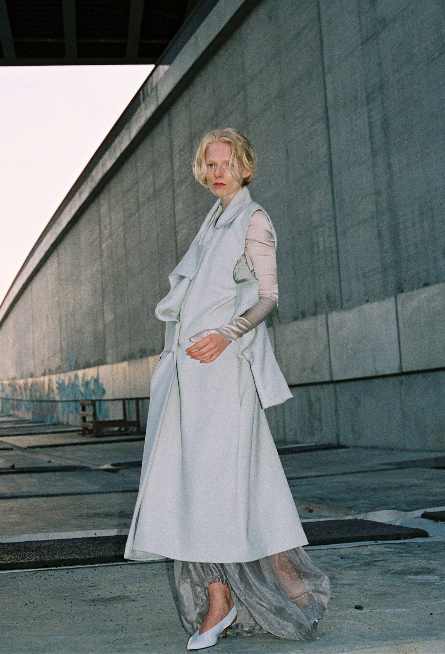 EIGENE – Draped Minty Wool Coat / 1 of 1 Archive Piece