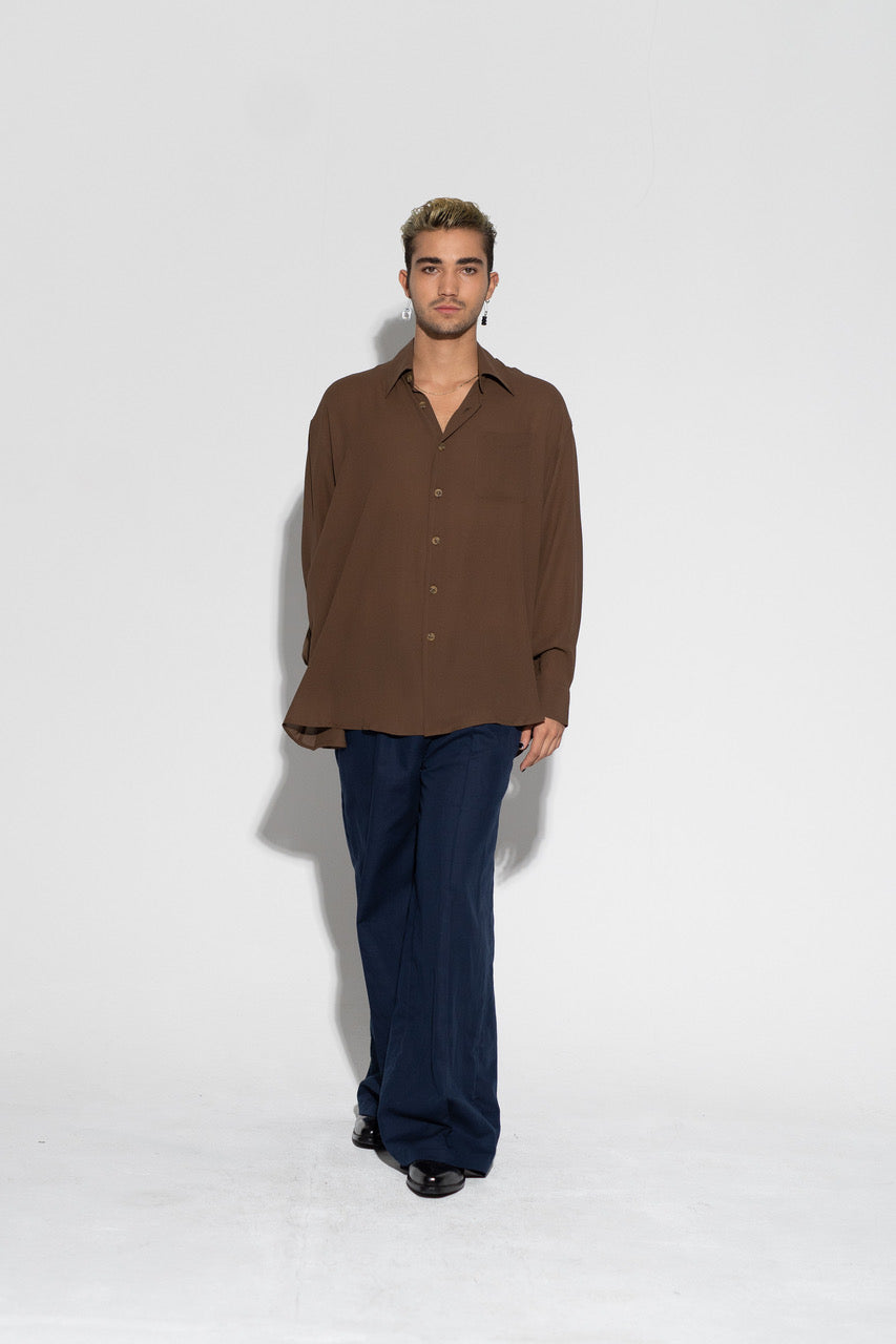 STUDIO SCHMITD- NARCISSUS SHIRT - cognac silk