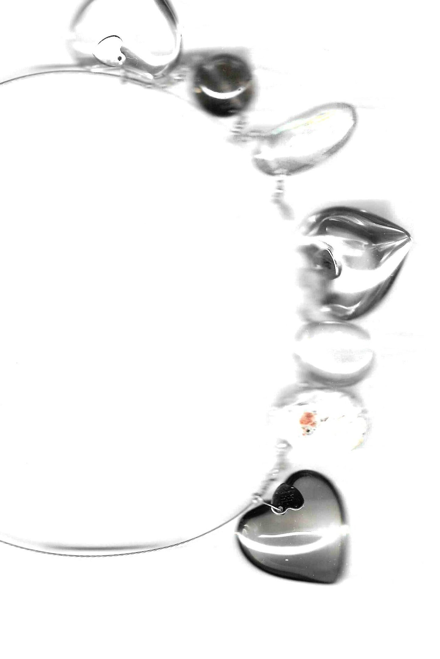 Szenaryo - Silver Glass Heart Statement Necklace
