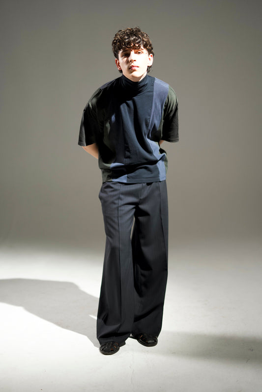 STUDIO SCHMITD - Sliced Kimono T-Shirt - Navy Black Green