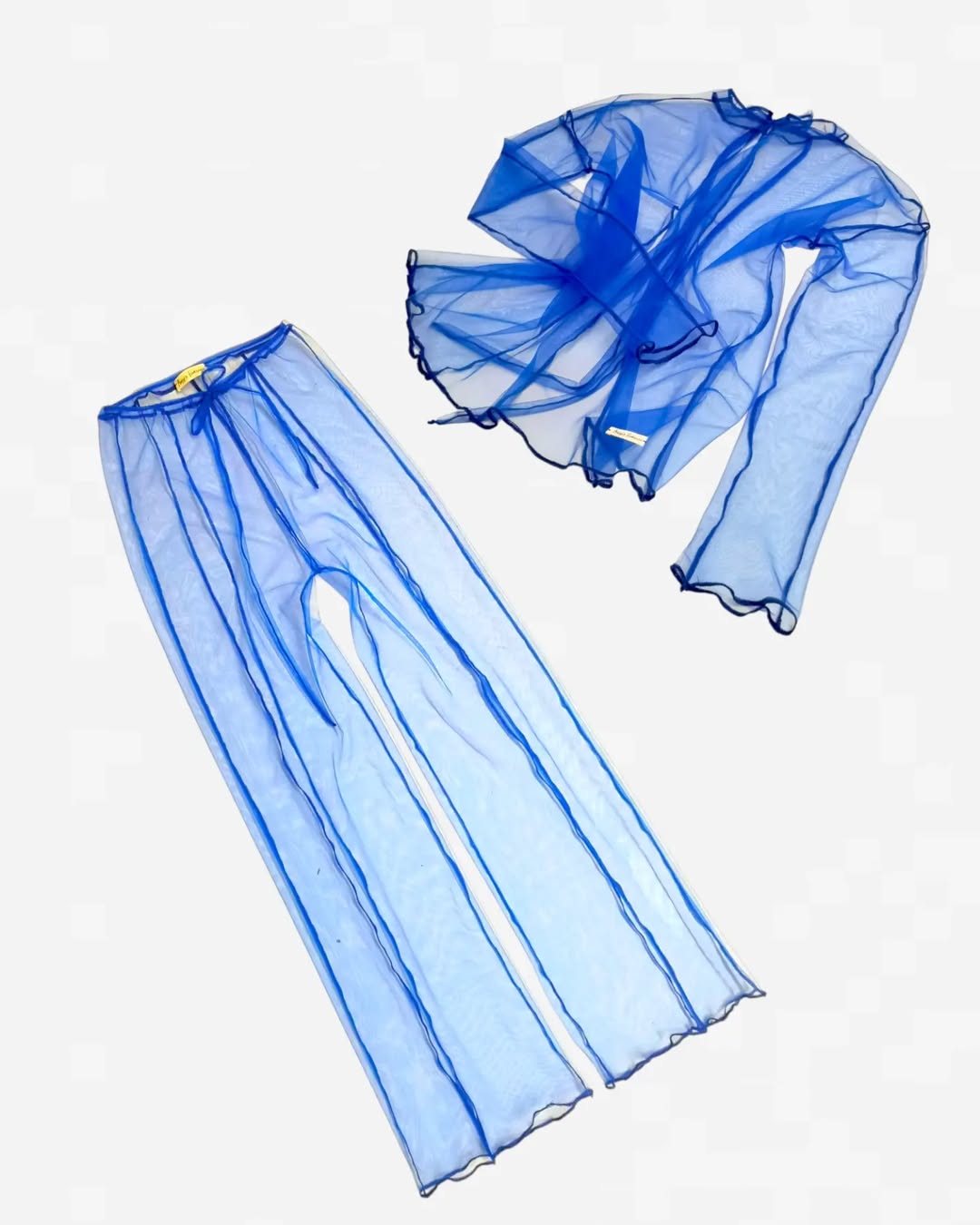 AMBRA FIORENZA - Cocktail Pants - blue