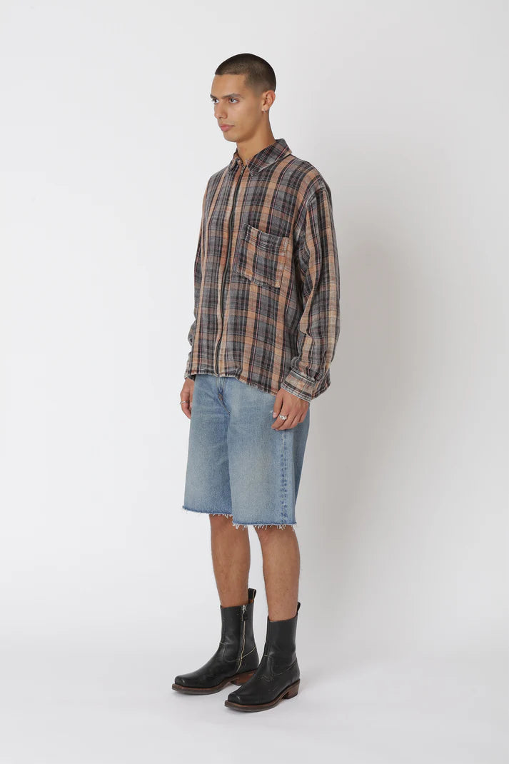 WON HUNDRED - Zayne Zip Shirt - Checked Red