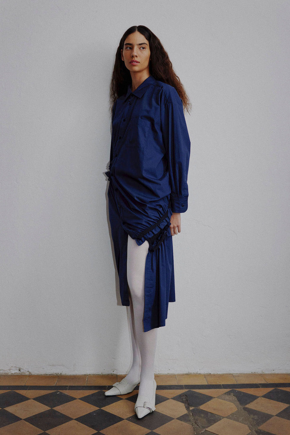 CCY - Spiral Intervention Shirt Dress, midnight black