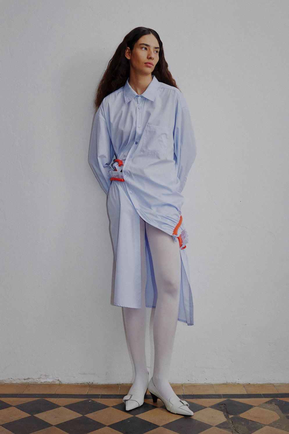 CCY - Spiral Intervention Shirt Dress, ice blue