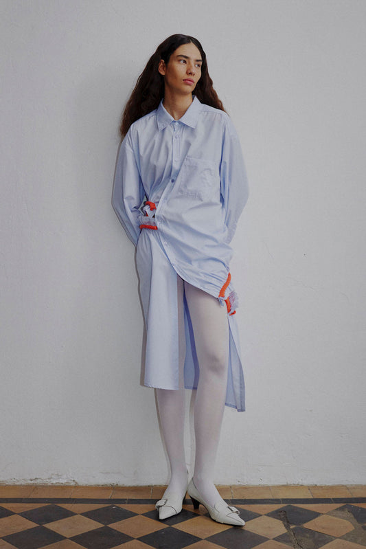 CCY - Spiral Intervention Shirt Dress, ice blue